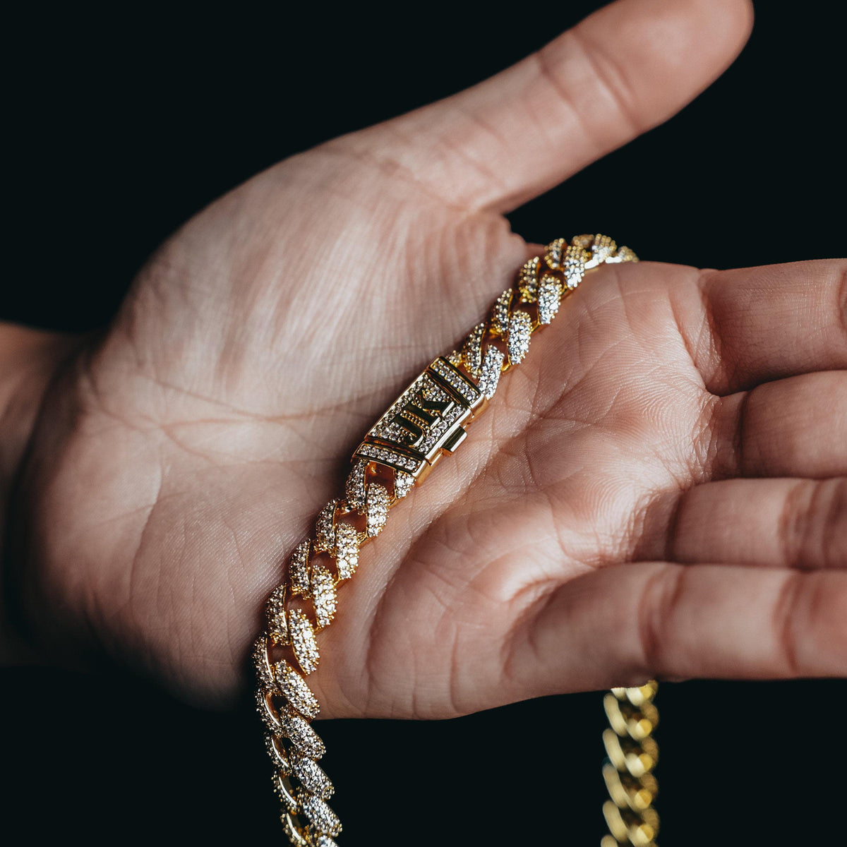 Yellow gold deals diamond cuban link